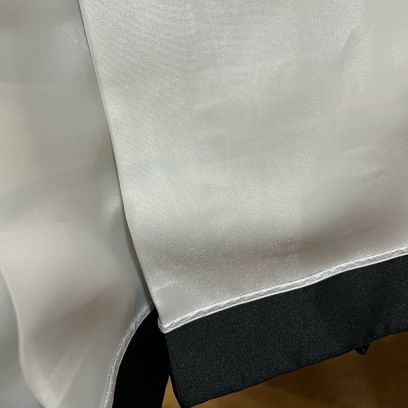 EUC Authentic Kate Spade Organza Black & White Striped Pleated Skirt - Picture 7 of 12